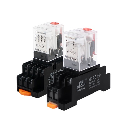 电磁中间继电器HH52P/53P/64P直流DC12-24V交流AC110-220V8脚14脚