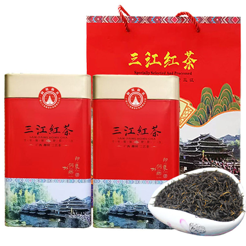 三江乌牛早红茶铁罐礼盒广西特产
