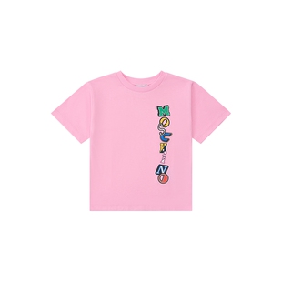 【季末特惠】Moschino/莫斯奇诺 26早春 儿童logo徽标印花短袖T恤