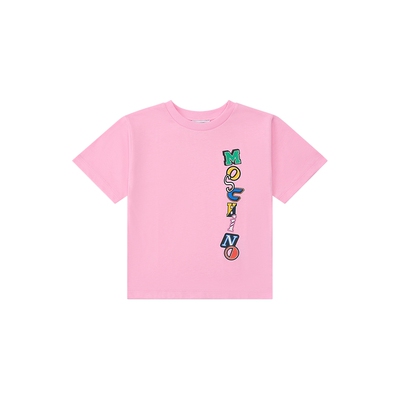 【季末特惠】Moschino/莫斯奇诺 26早春 儿童logo徽标印花短袖T恤
