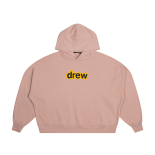 drew house字母方形落肩连帽卫衣