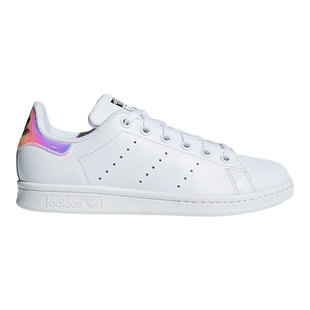 Adidas三叶草StanSmith史密斯镭射镜面女子尾系带运动板鞋AQ6272