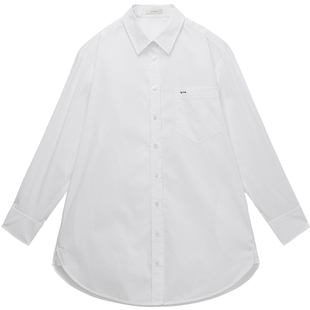 [新品]OCHIRLY欧时力 白衬衫女26夏季弹力棉宽松廓形防晒外套