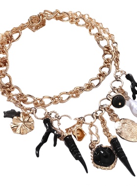 欧美大牌暗黑风多层气质项链