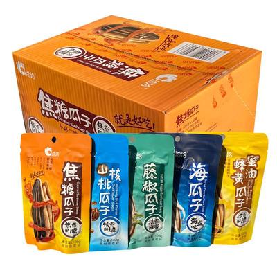 洽洽108克整箱32袋焦糖山核桃藤椒海瓜子葵花籽KTV坚果休闲零食品