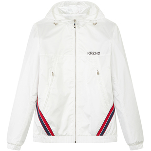 BM条纹连帽运动休闲高端夹克外套男潮流轻奢男装高级感2023新款春