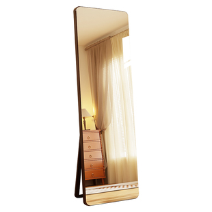 钢化玻璃高级感穿衣镜全身落地镜子家用卧室实木挂墙试衣镜壁挂式