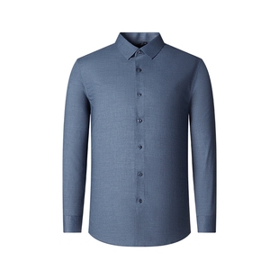 杉杉衬衫男士长袖爸爸衬衣2025春秋季新款中年商务休闲白衬衣黑色