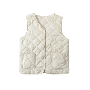 羊毛填充保暖马甲女秋冬季加绒加厚内搭保暖背心百搭校服神器内胆