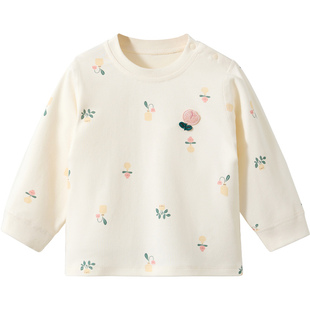 婴儿秋衣内衣春秋儿童纯棉薄款贴身男童女童单件打底衣服宝宝上衣