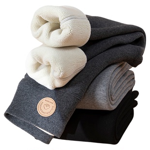 婧麒女童加绒打底裤秋冬季加绒高腰加厚裤子外穿2025新款保暖棉裤