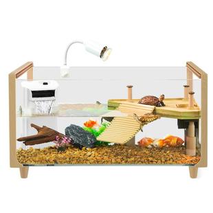 玻璃乌龟缸家用客厅养龟通用饲养缸晒台生态造景小鱼缸鱼龟混养缸