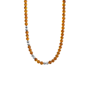 白岚琥珀间珠项链925银女小众设计新款轻奢串珠锁骨链首饰XL4843