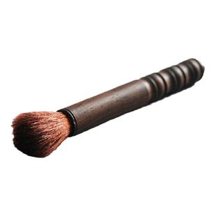 黑檀养壶笔动物鬓毛软毛不掉毛两用茶针茶刀实木笔刷茶具茶道配件