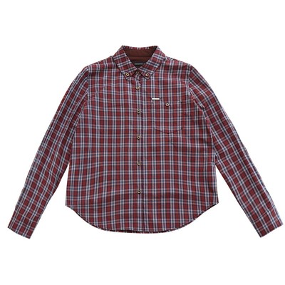 精梳棉休闲叠搭三色复古格纹衬衫