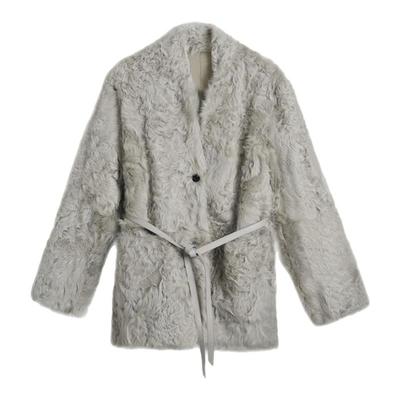 TOFOD芬兰暮光 baby羔羊小湖羊皮毛一体宽松皮草两面穿短大衣外套