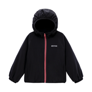 图图小象童装女童春装外套儿童2026春秋新款加绒连帽冲锋衣上衣