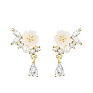 S925纯银山茶花耳钉女轻奢气质花朵耳环520送女友情人节礼物耳饰