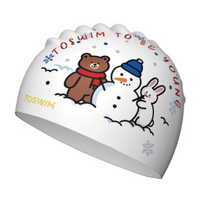 【游泳课推荐】TOSWIM儿童泳帽女童训练专用护耳硅胶冬季2026新款