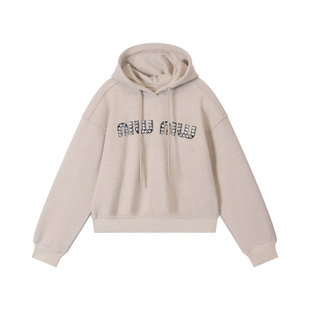 熙薇【晶语漫境】2025冬季新款时尚加绒重工钉珠卫衣H6405