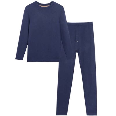 新一系加绒加厚保暖内衣套装情侣