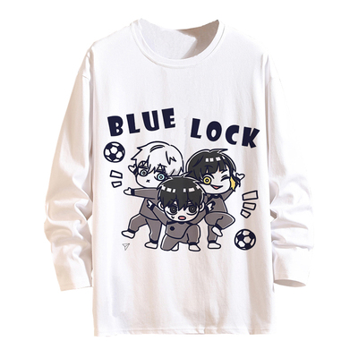 蓝色监狱长袖T恤动漫打底衫衣服