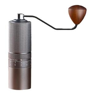 新款家用不锈钢手摇咖啡磨豆机外调节方格纹手动研磨器7星CNC钢芯