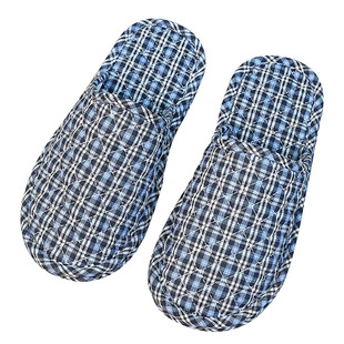 大码家用棉拖鞋冬季男士室内布底家居鞋木地板拖鞋软底布静音无声