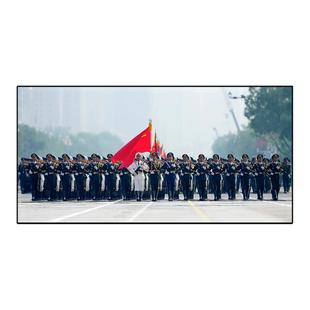 高清三军阅兵仪仗队装饰画军旅主题宿舍客厅背景墙挂画办公室壁画