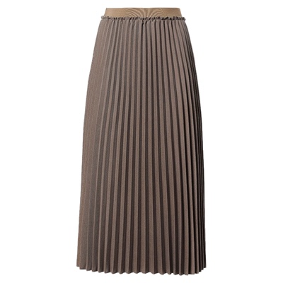 Famecoco范可儿优雅气质百褶裙松紧腰A字半身裙宽松百搭DAB6HA004