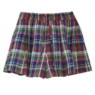Hazzys哈吉斯休闲格子短裤女士夏季休闲时尚百搭亚麻运动裙裤下装