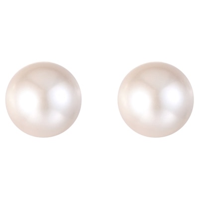 近似正圆淡水珍珠耳钉s925银针耳环轻奢高级感耳饰