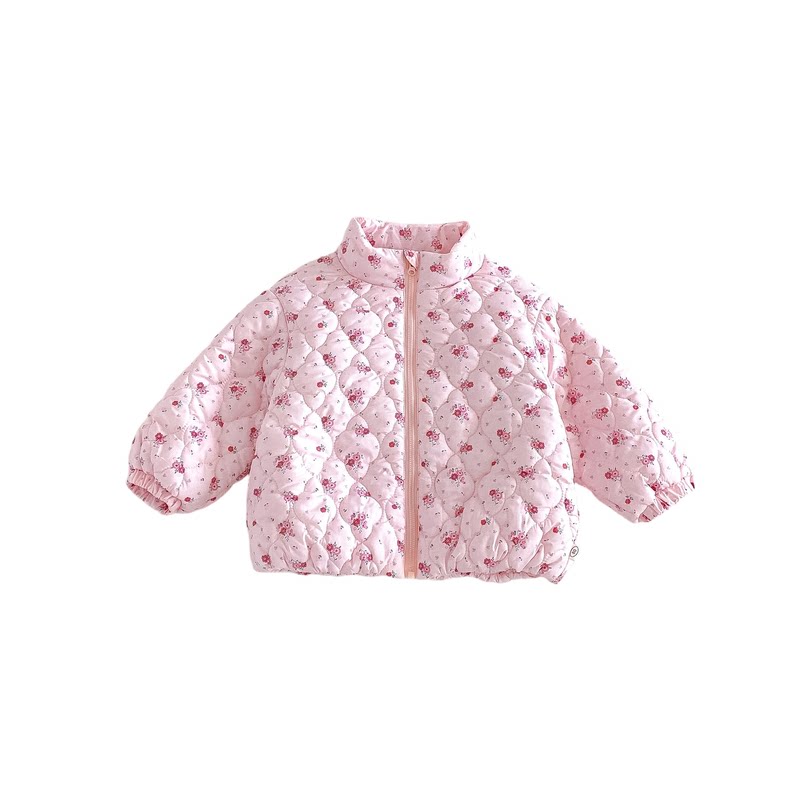 女童冬季加厚碎花棉服保暖外套