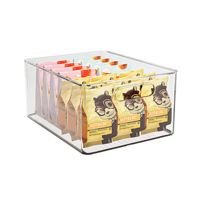收纳筐桌面零食杂物整理储物盒橱柜塑料长方形透明亚克力置物盒子