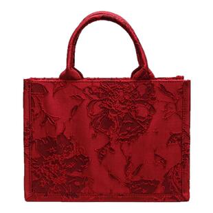 新中式国潮刺绣花卉大包女2025新款婚包伴手礼喜包ins手提托特包