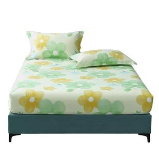 水星家纺全棉床笠单件100%纯棉抗菌印花床垫保护套床罩家用床品