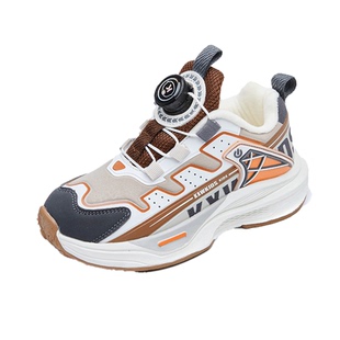 开心娃童鞋冬季加厚保暖机能鞋男童棉鞋儿童加绒运动鞋女童跑步鞋