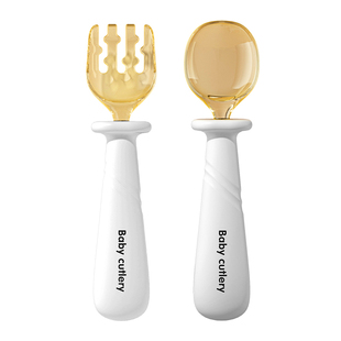 宝宝勺子学吃饭训练自主进食可弯曲1一2岁以上学食勺辅食儿童餐具