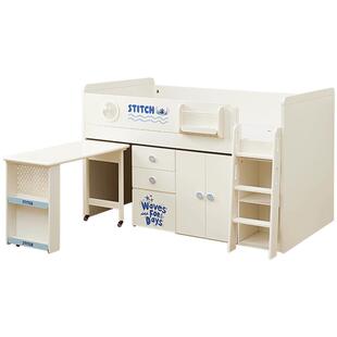 全友家居现代简约儿童半高床2025新款小户型卧室男女小孩单人床