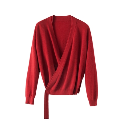 AS古典开衫毛衣新中式改良V领