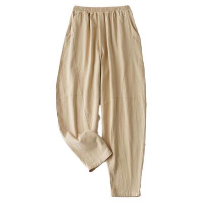 松紧腰太极服己荷长裤