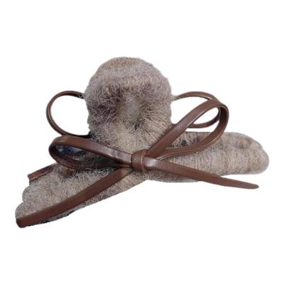 毛绒毛线皮质蝴蝶结抓夹女高级感