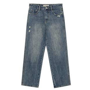 美特斯邦威牛仔长裤男2025秋季新款洗水直筒裤经典舒适潮流裤子男