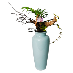 青瓷花瓶摆件柳瓶柳叶瓶陶瓷小原流中华花艺插花花道日式中式器皿