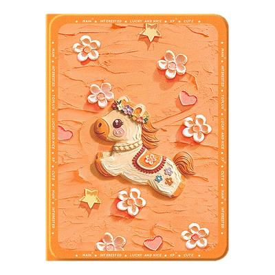 适用苹果ipad平板保护套鲜花小马