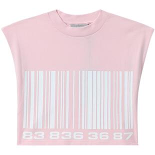 IT VTMNTS女装短款无袖T恤新品青春甜酷条形码印花露脐装1180PXK