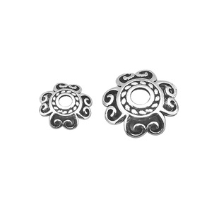 s925纯银镂空花边花托花帽diy水晶手链项链饰品配饰材料 泰银配件