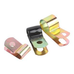 铁镀锌单管夹Q686F4浸塑R型弹簧性油管卡箍线卡固定理线金属夹子