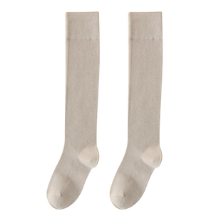 小腿袜女夏季薄款无骨纯棉网眼显瘦jk黑色长筒袜瘦腿白色长款袜子