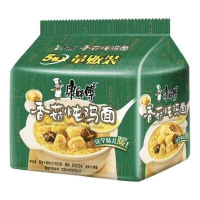 康师傅经典香菇炖鸡面5连包小鸡炖蘑菇方便面速食面食品泡面